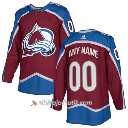 Män Ishockey Colorado Avalanche Tröja med eget tryck Adidas 2017-2018 Burgundy Röd Authentic